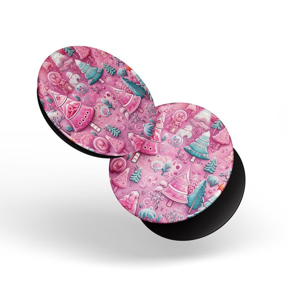 PopSockets Pink Christmas Trees Pattern for Phone Women Swappable Base PopGrip - Picture 5 of 13